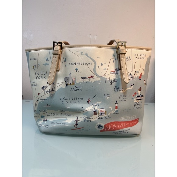 Spartina 449 Handbags - Spartina 449 Map Print Tote Cape Cod Long Island Coastal Nautical Purse
